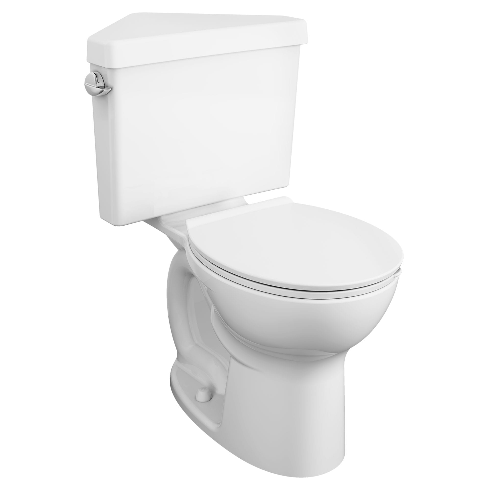 Toilette triangulaire Cadet PRO, 2 pièces, 1,28 gpc/4,8 lpc, à cuvette au devant rond à hauteur de chaise, sans siège